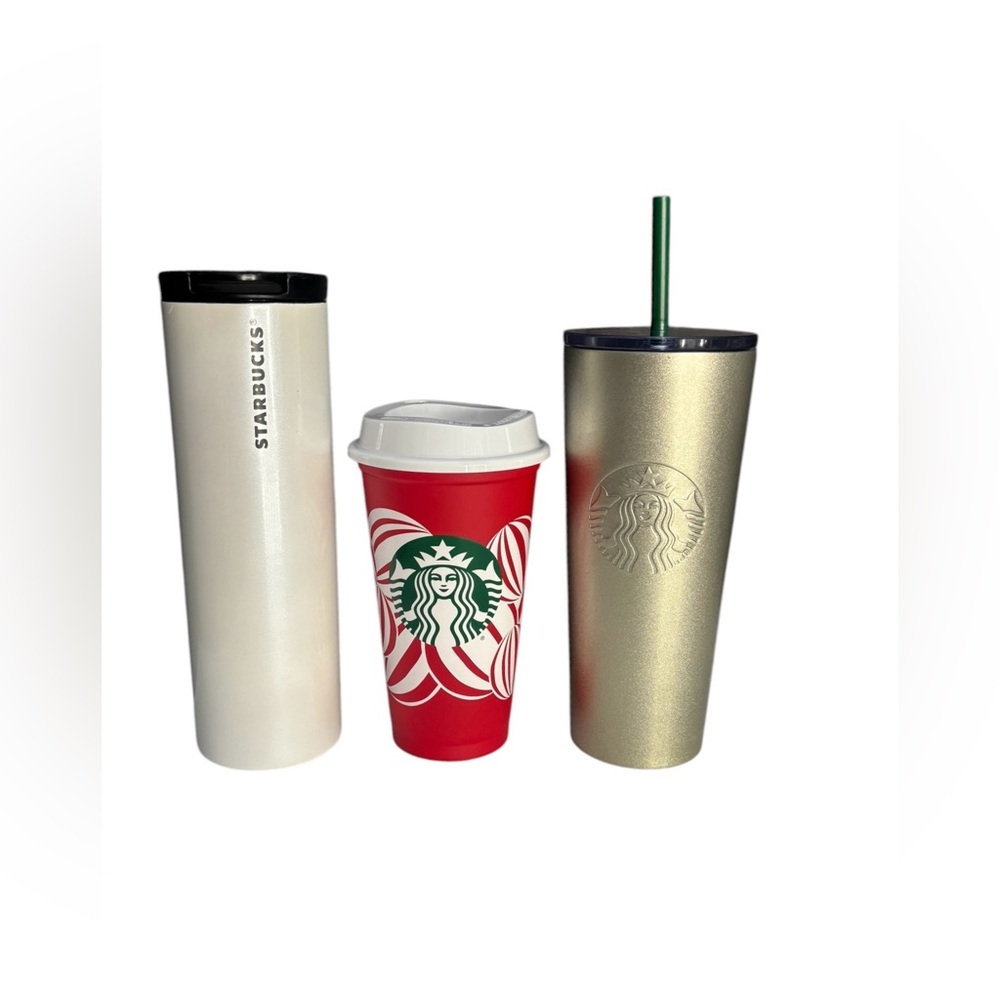 Starbucks 3 piece bundle reusable beverage cup tumbler travel mug coffee water